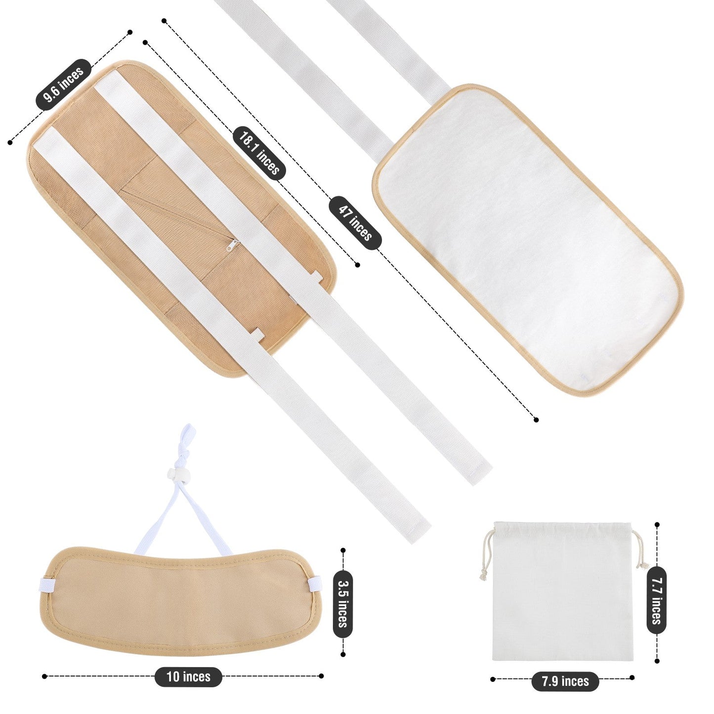 Castor Oil Pack Wrap with Elastic Straps