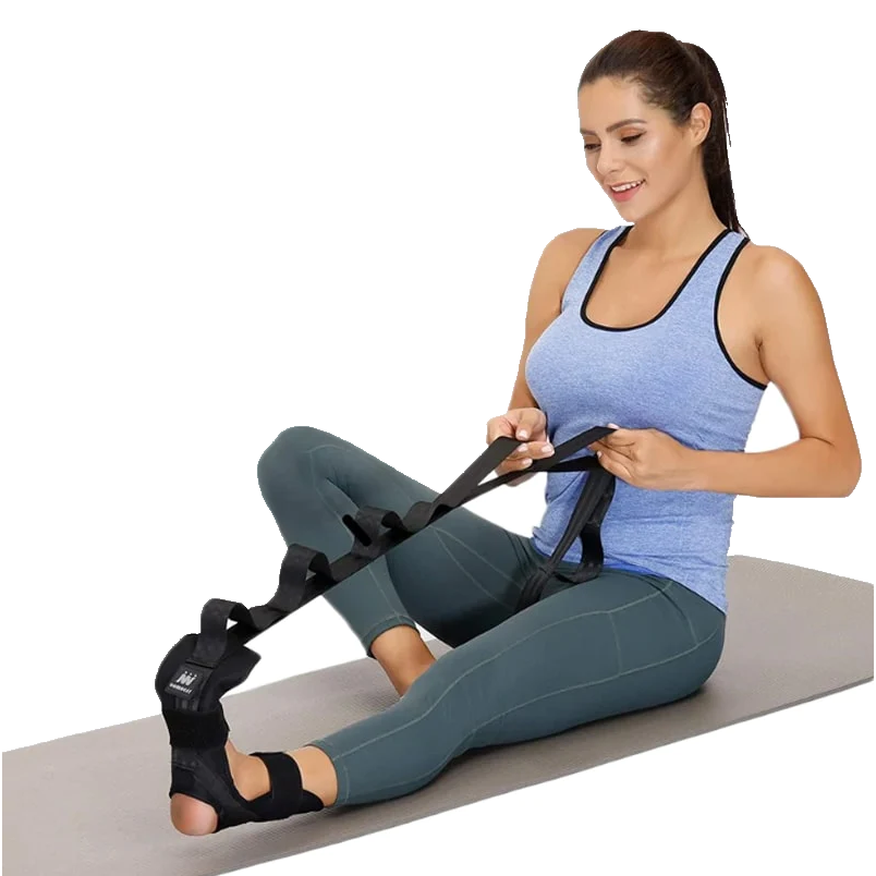 Leg and Calf Stretching Strap for Yoga with Adjustable Buckles