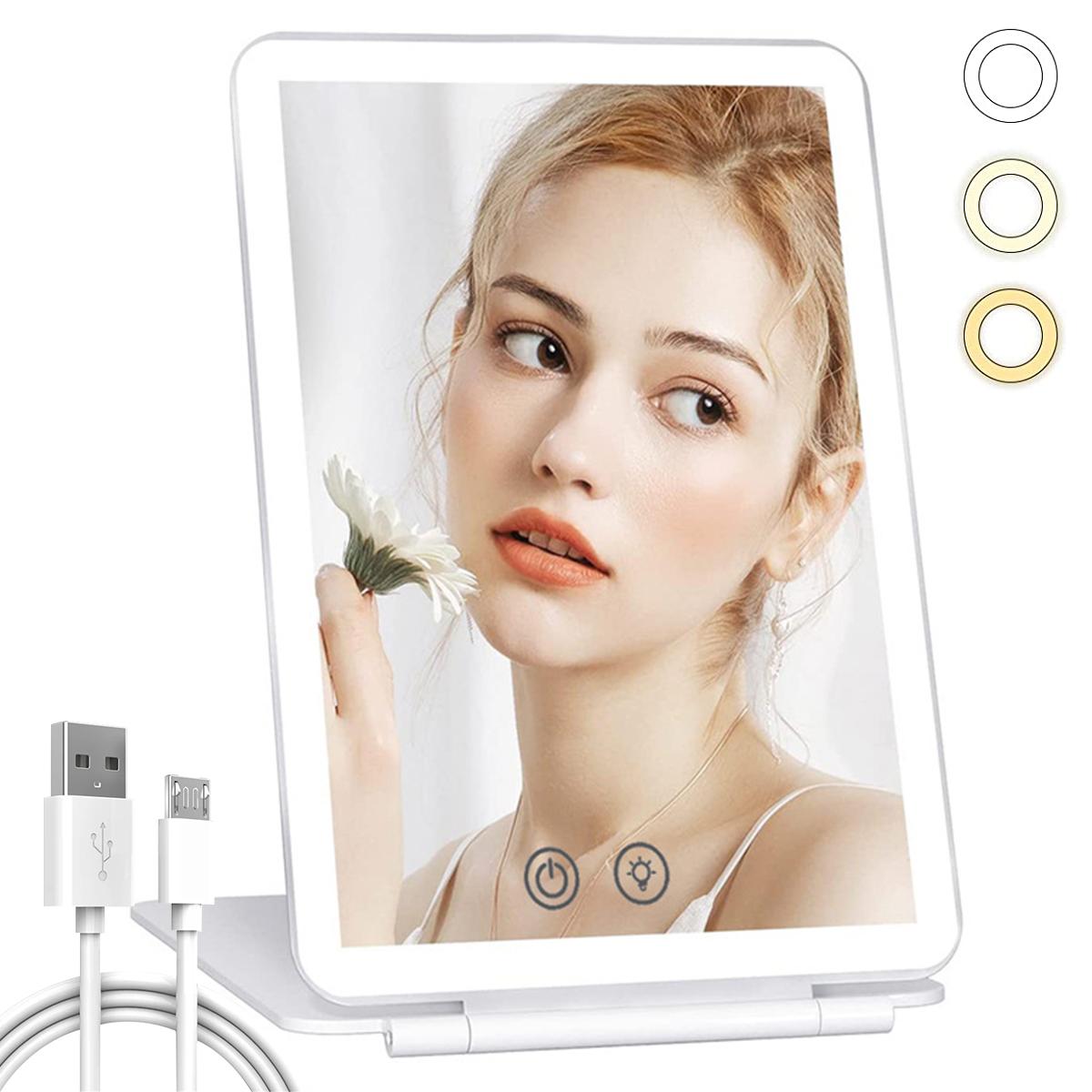 Portable LED Folding Makeup Rechargeable Mirror