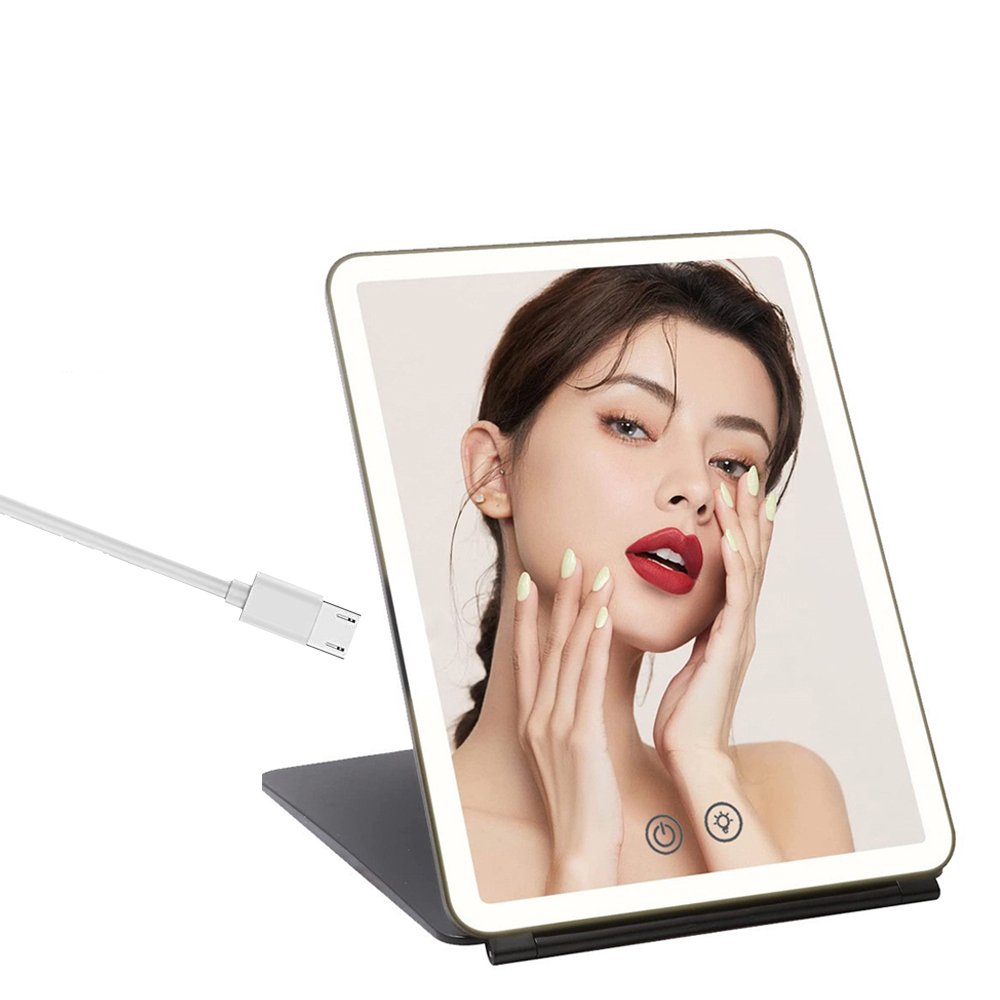 Portable LED Folding Makeup Rechargeable Mirror