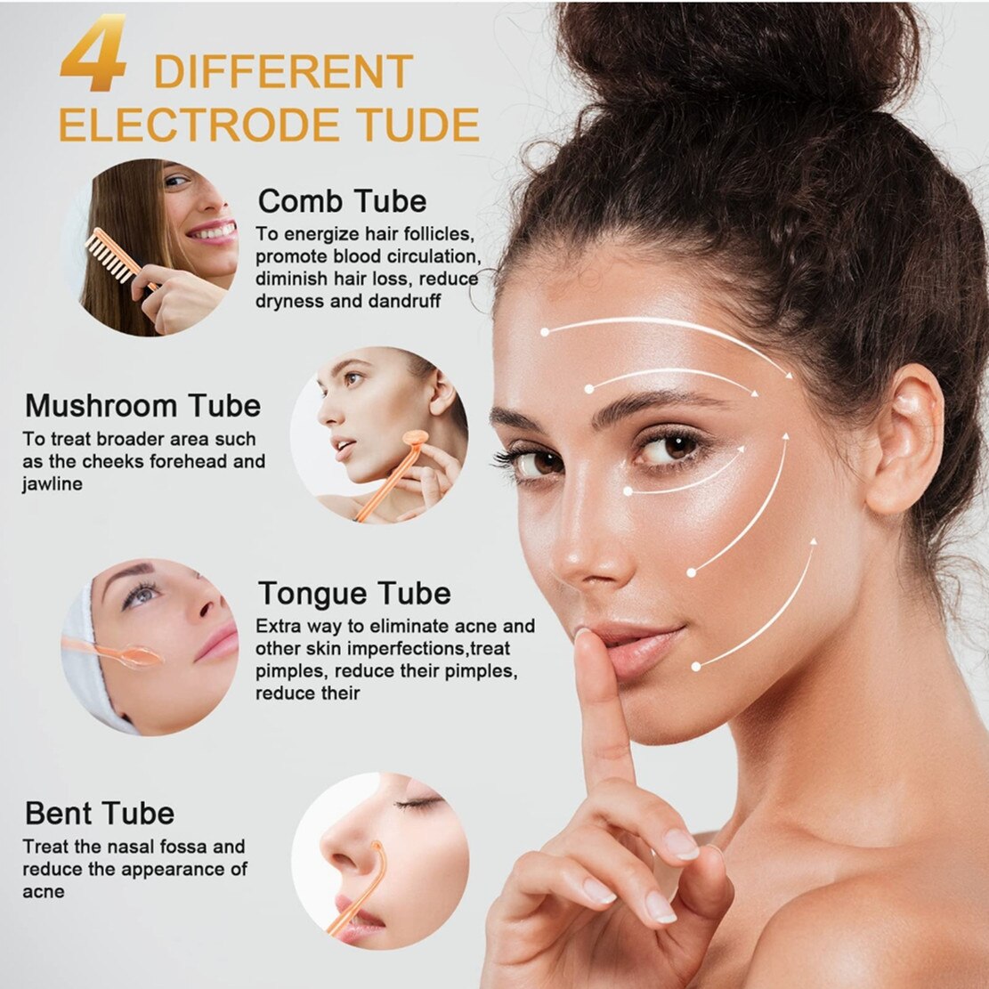 4 in 1 High Frequency Wand for Skin & Hair Care