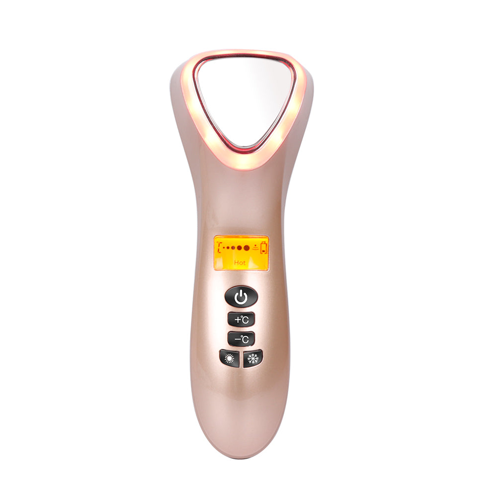 Facial Ultrasonic LED Hot Cold Massager Hammer