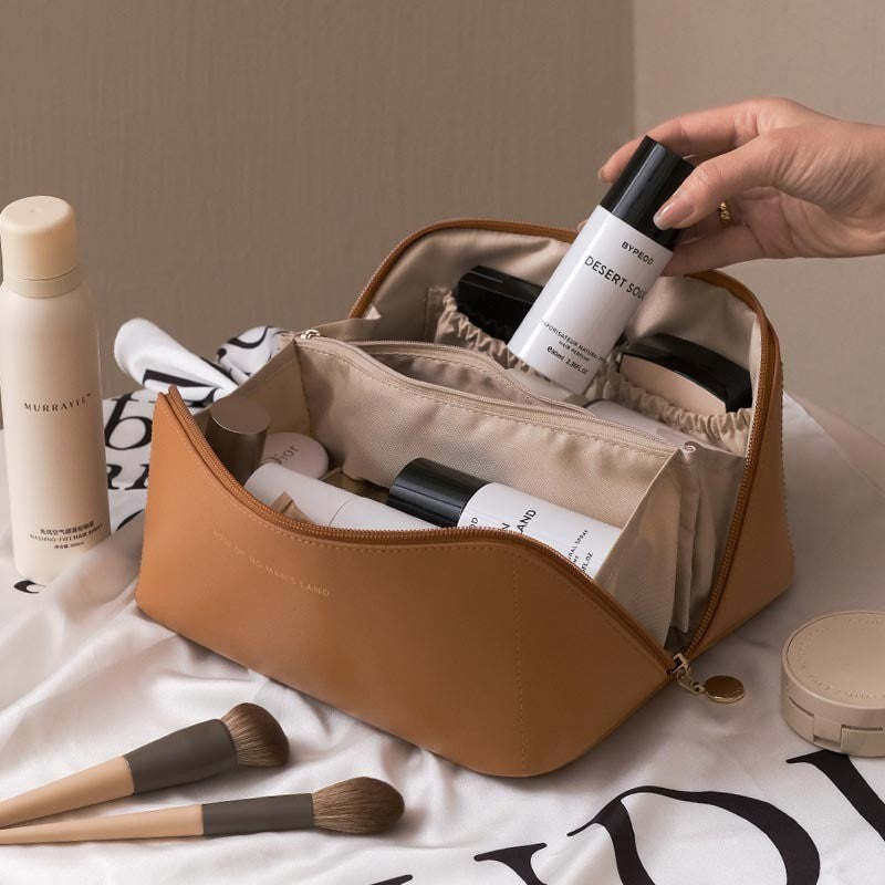 Faux Leather Cosmetic Bag Makeup for Travel