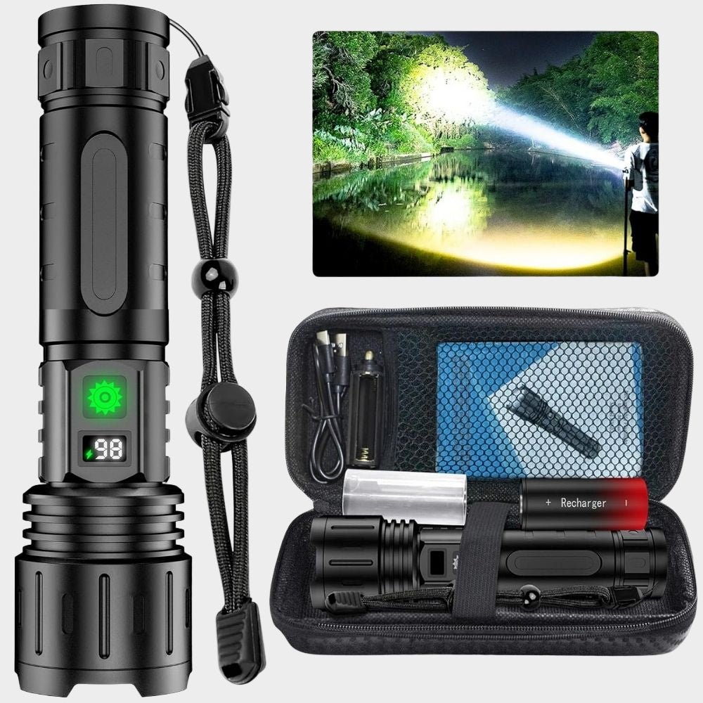 Bright Rechargeable LED Flashlight Waterproof Torch - SweetyGem