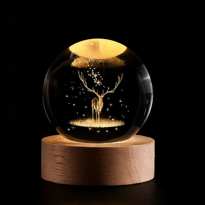Glowing Crystal Orb Table Lamp Galaxy Pattern