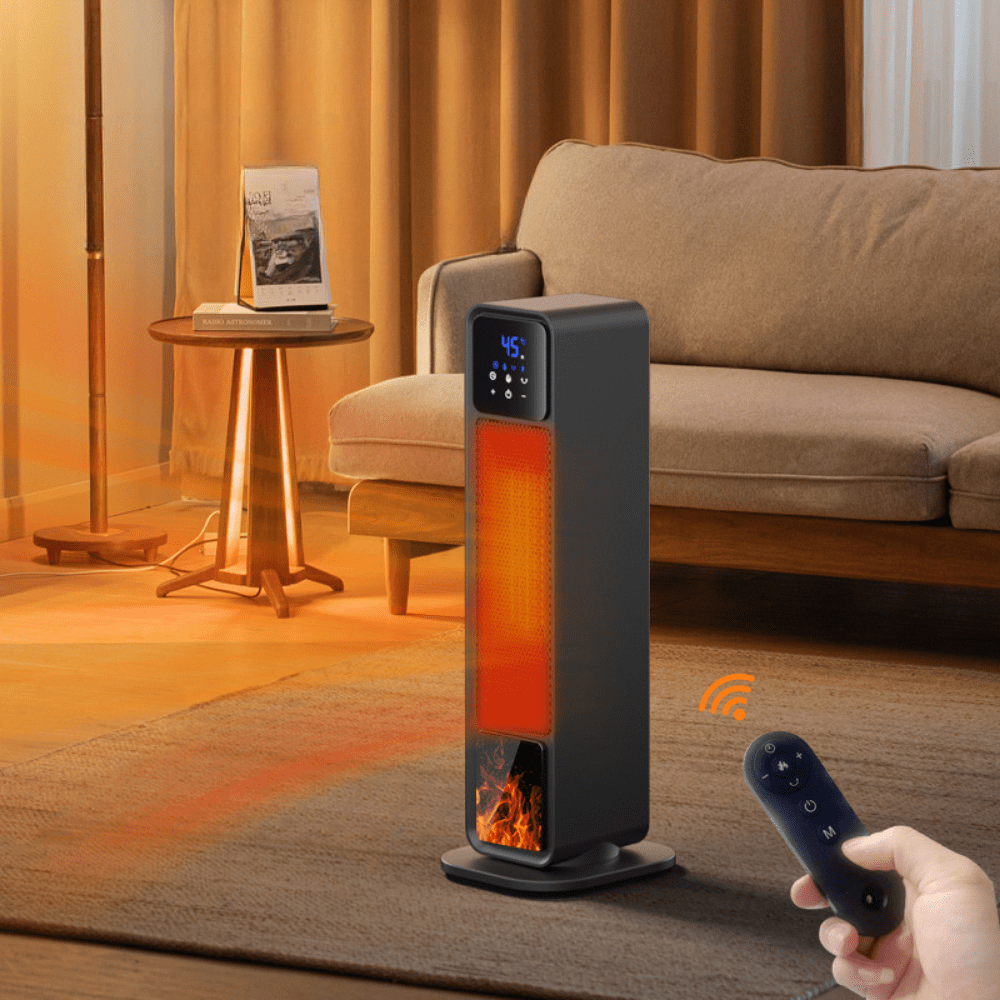 Compact Electric Ceramic Heater with Remote Control - SweetyGem