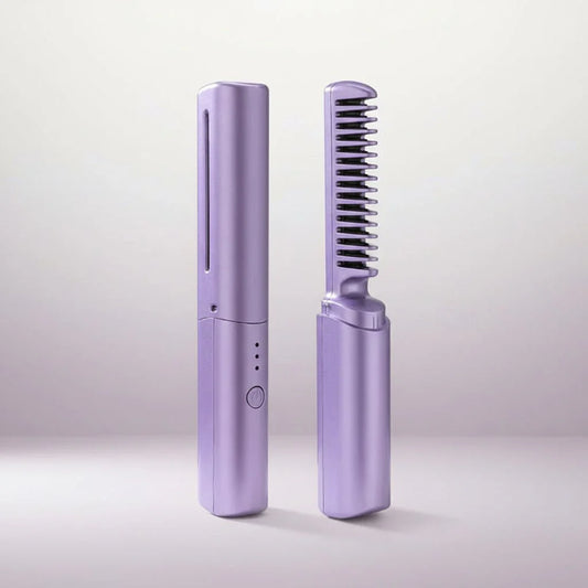 Portable Ceramic Hair Straightener Brush - SweetyGem