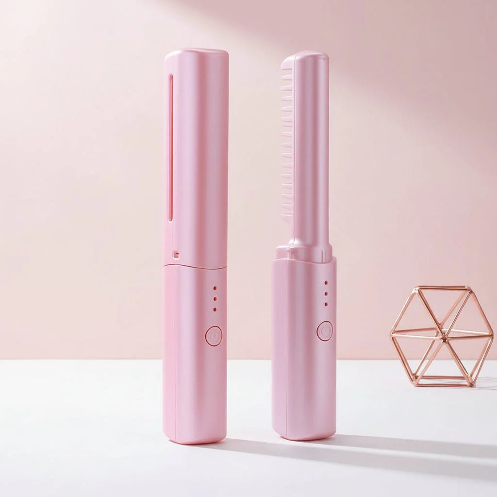 Portable Ceramic Hair Straightener Brush