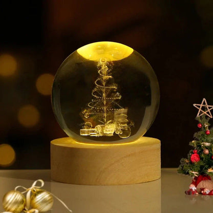 Glowing Crystal Orb Table Lamp Galaxy Pattern