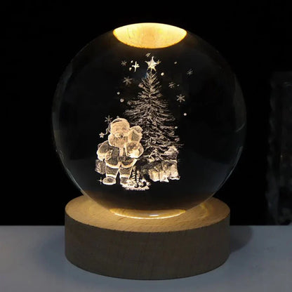 Glowing Crystal Orb Table Lamp Galaxy Pattern