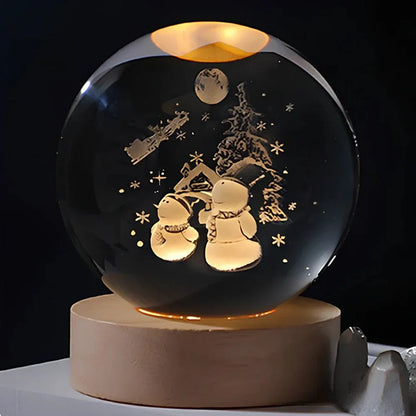 Glowing Crystal Orb Table Lamp Galaxy Pattern