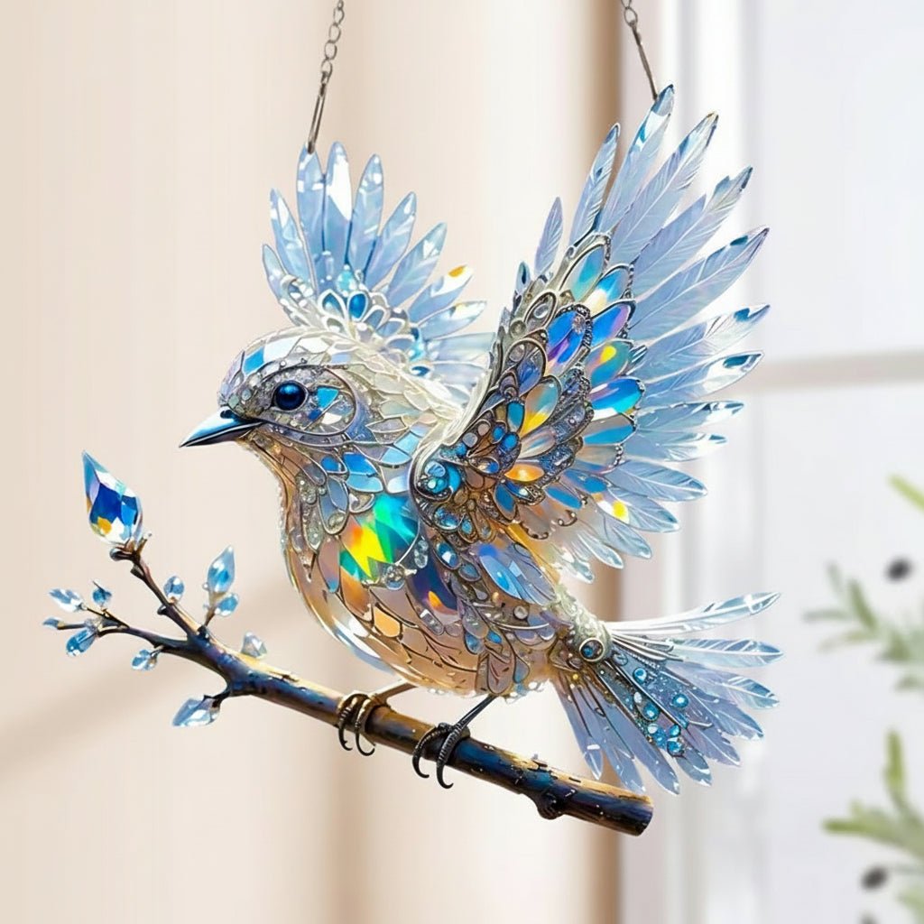 Colorful Blue Bird Window Decoration Hanging Suncatcher - SweetyGem