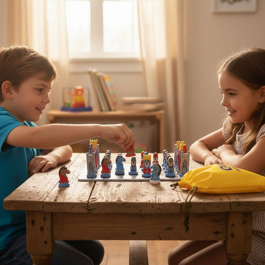Childrens Classic Wood Chess Board Game Set - SweetyGem