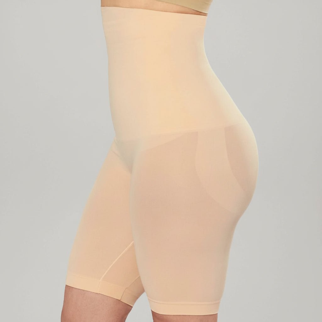 Slimming High Waisted Shorts Tummy Flattener Mid Thigh Shaper
