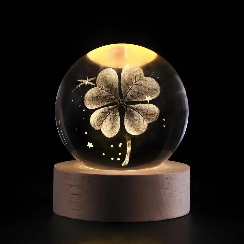 Glowing Crystal Orb Table Lamp Galaxy Pattern