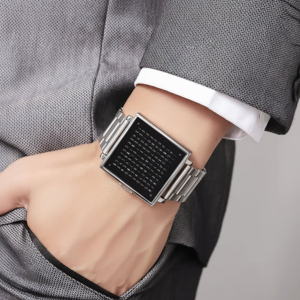 Waterproof LED Sports Watch Stainless Steel Unisex Wristwatch