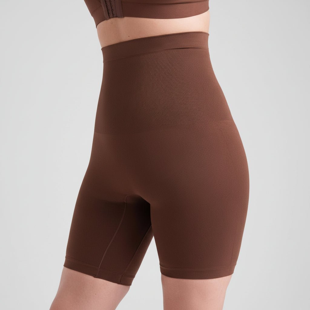 Slimming High Waisted Shorts Tummy Flattener Mid Thigh Shaper