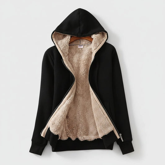 Warm Fleece Lined Women's Hooded Winter Jacket - SweetyGem