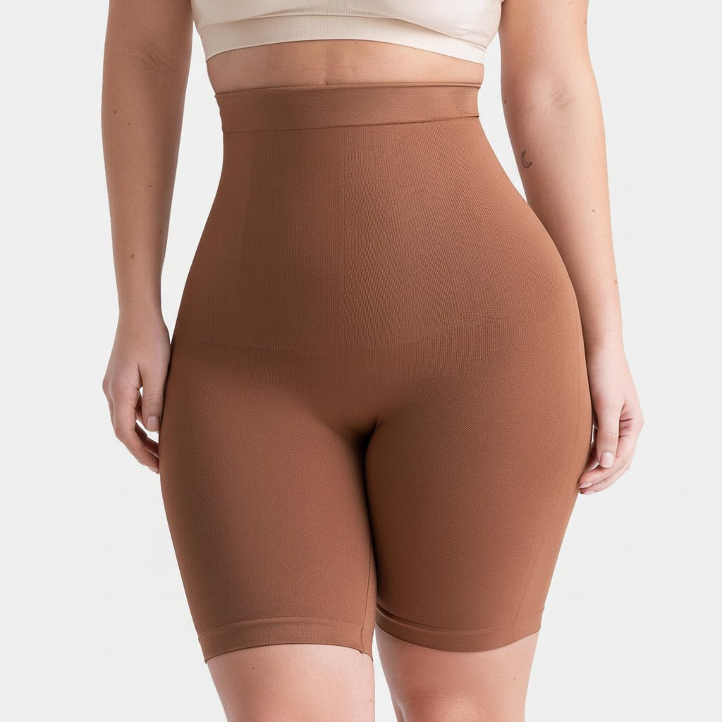Slimming High Waisted Shorts Tummy Flattener Mid Thigh Shaper
