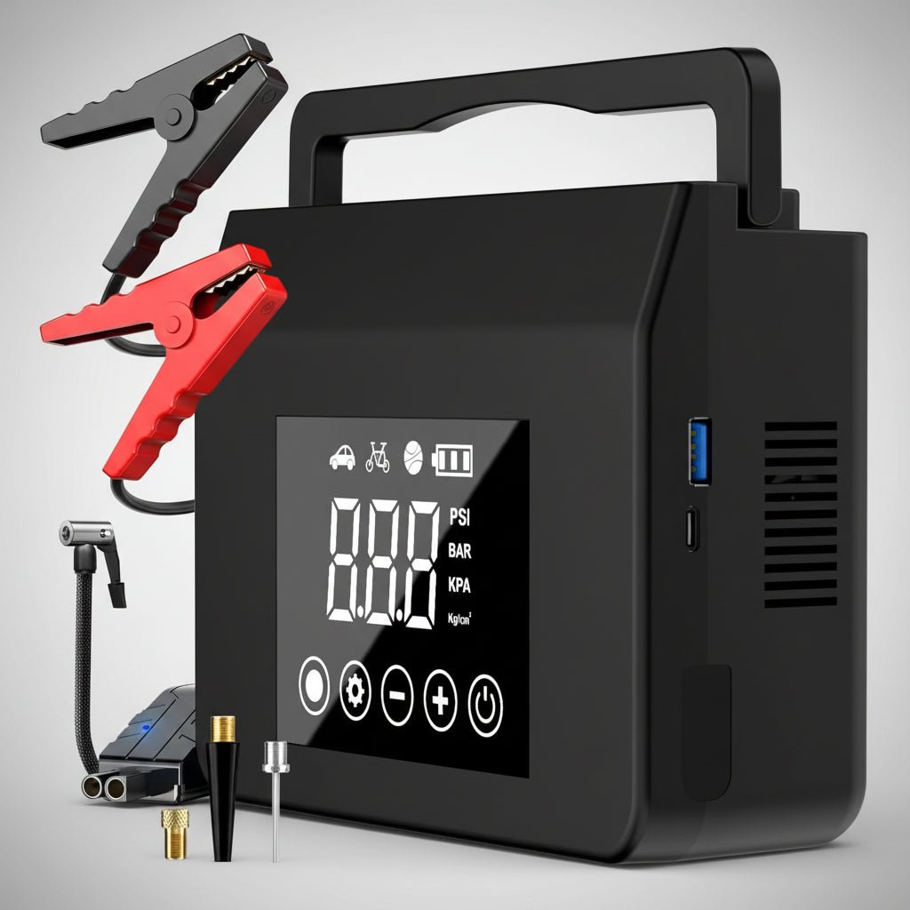 Compact Car Battery Booster 12V Portable Air Compressor - SweetyGem