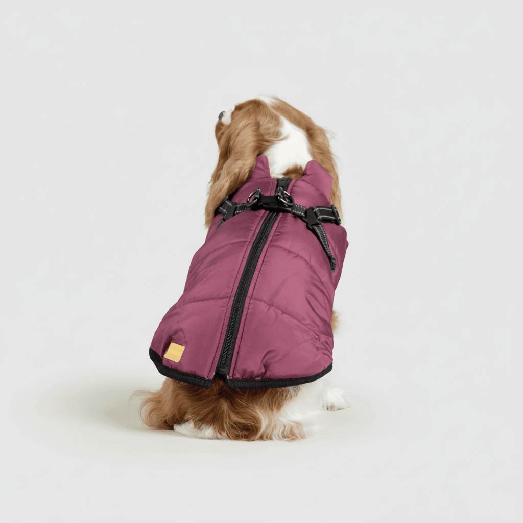 Fleece Lined Dog Coat Waterproof Cold Weather Pet Jacket