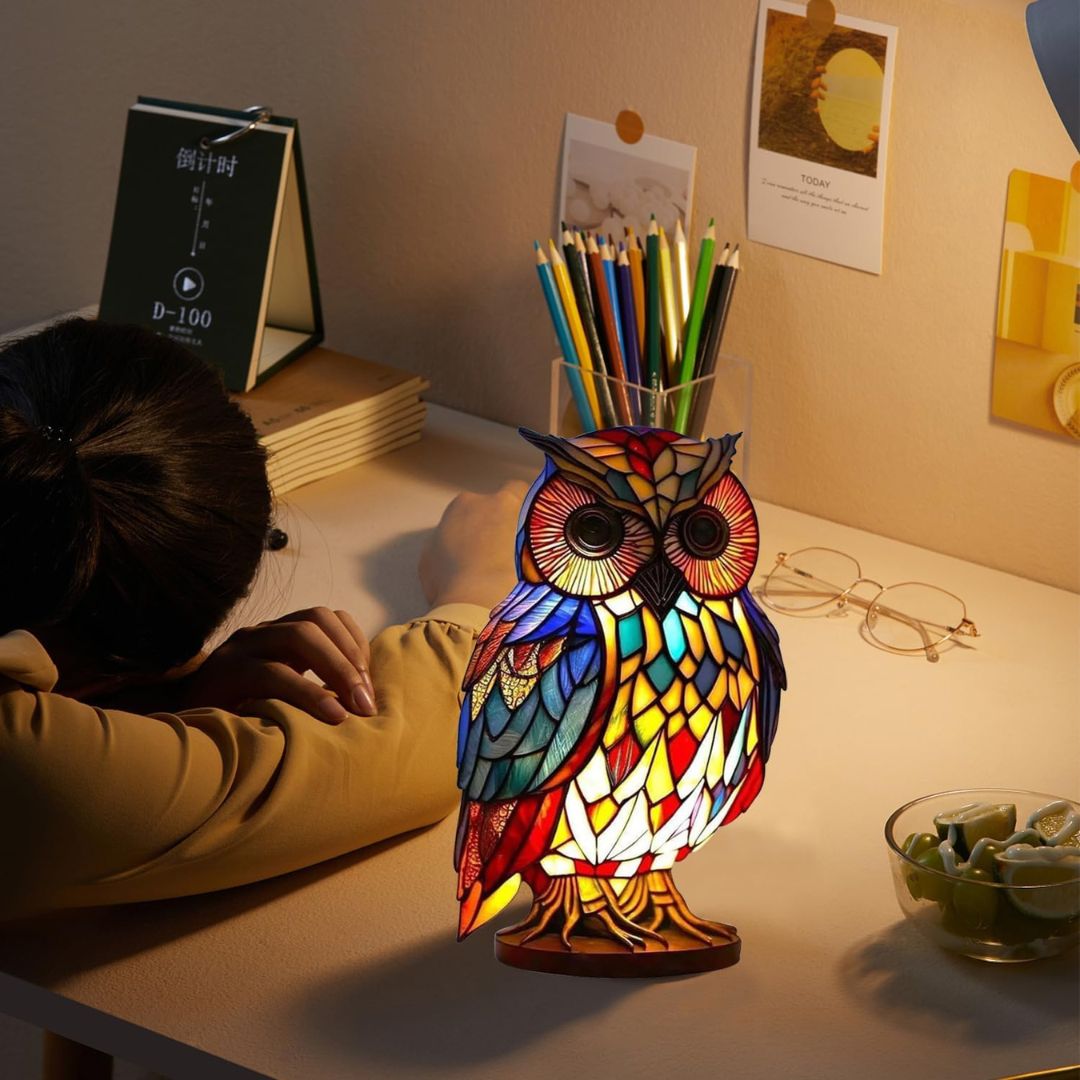 Colorful Owl Table Lamp Soft Warm Home Decor Light - SweetyGem