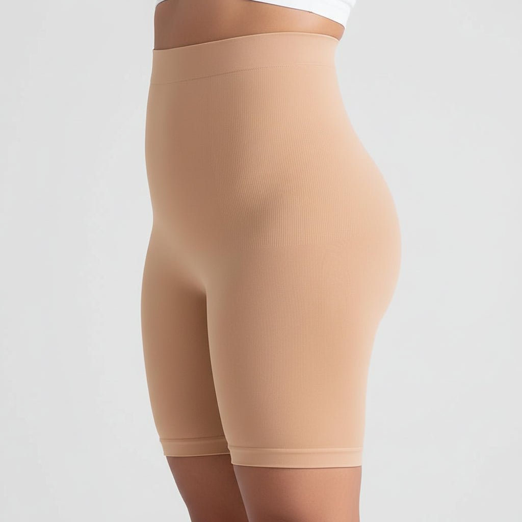 Slimming High Waisted Shorts Tummy Flattener Mid Thigh Shaper