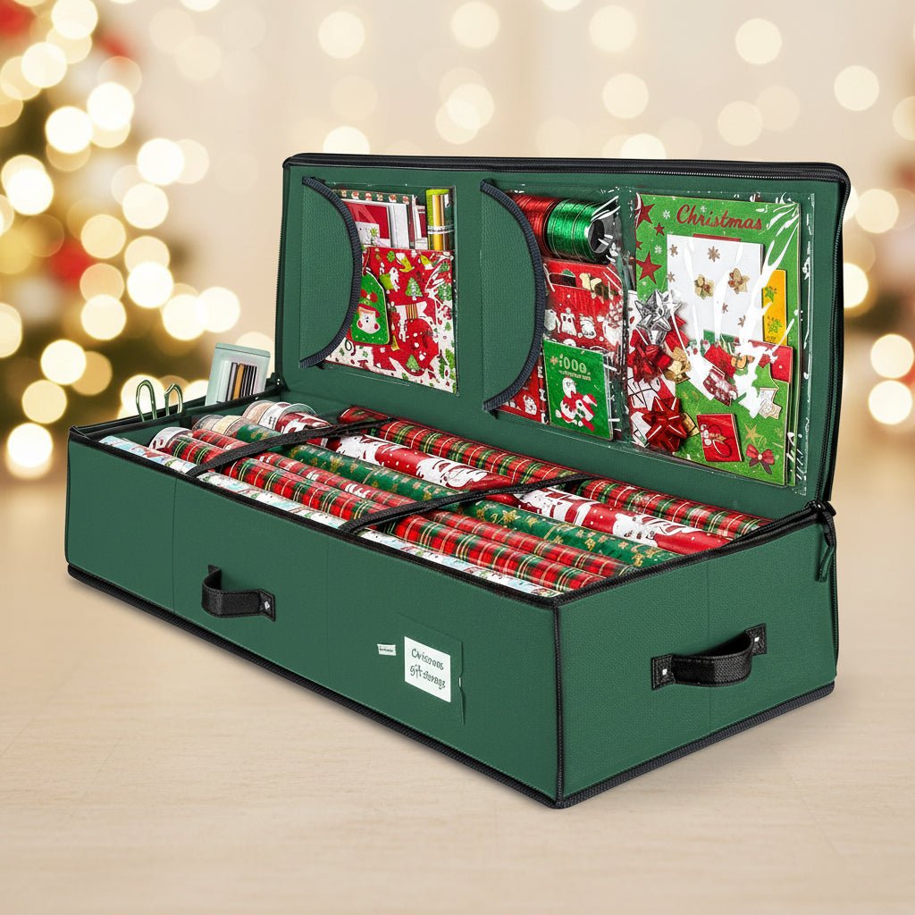 Gift Wrap Storage Container Holiday Organizer Box