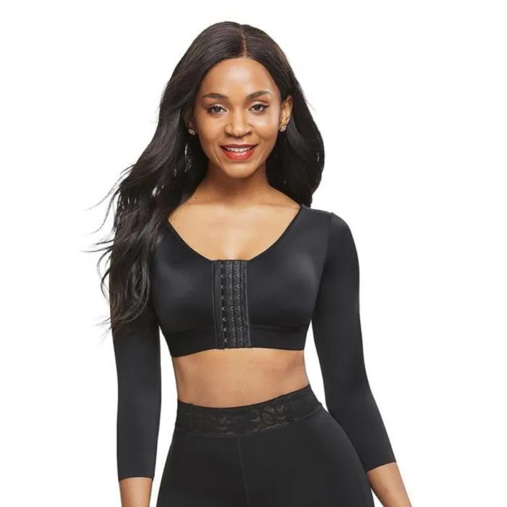 Sleeve Arm Compression Shaper Bra Shapewear with Front Hooks