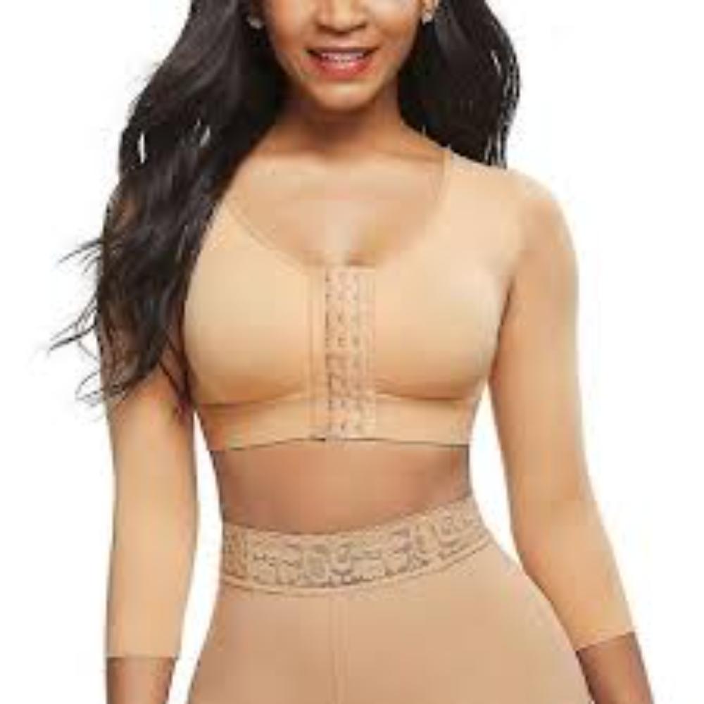 Sleeve Arm Compression Shaper Bra Shapewear with Front Hooks