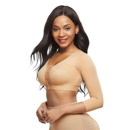 Sleeve Arm Compression Shaper Bra Shapewear with Front Hooks