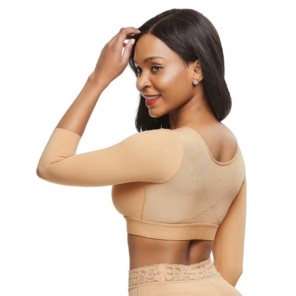 Sleeve Arm Compression Shaper Bra Shapewear with Front Hooks