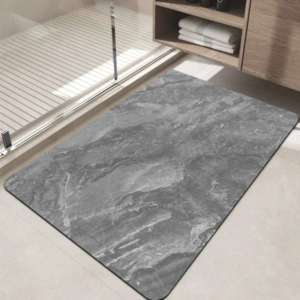 Waterproof Anti Slip Bathroom Rug Soft Marble Design Mat