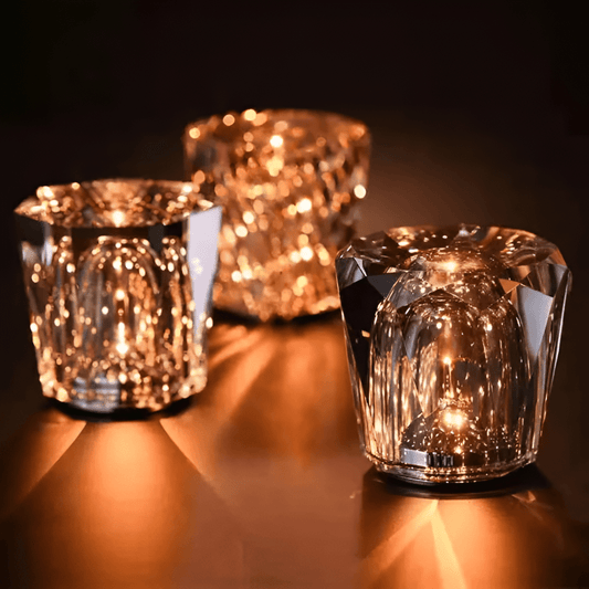 Portable LED Crystal Desk Lamp Soft White Ambient Lighting - SweetyGem