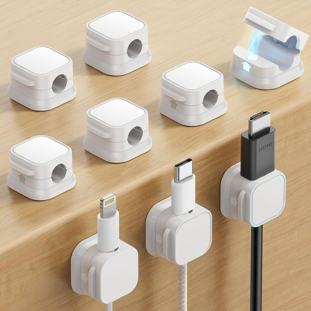 Sticky Cable Management Desk Clips 6 Pack