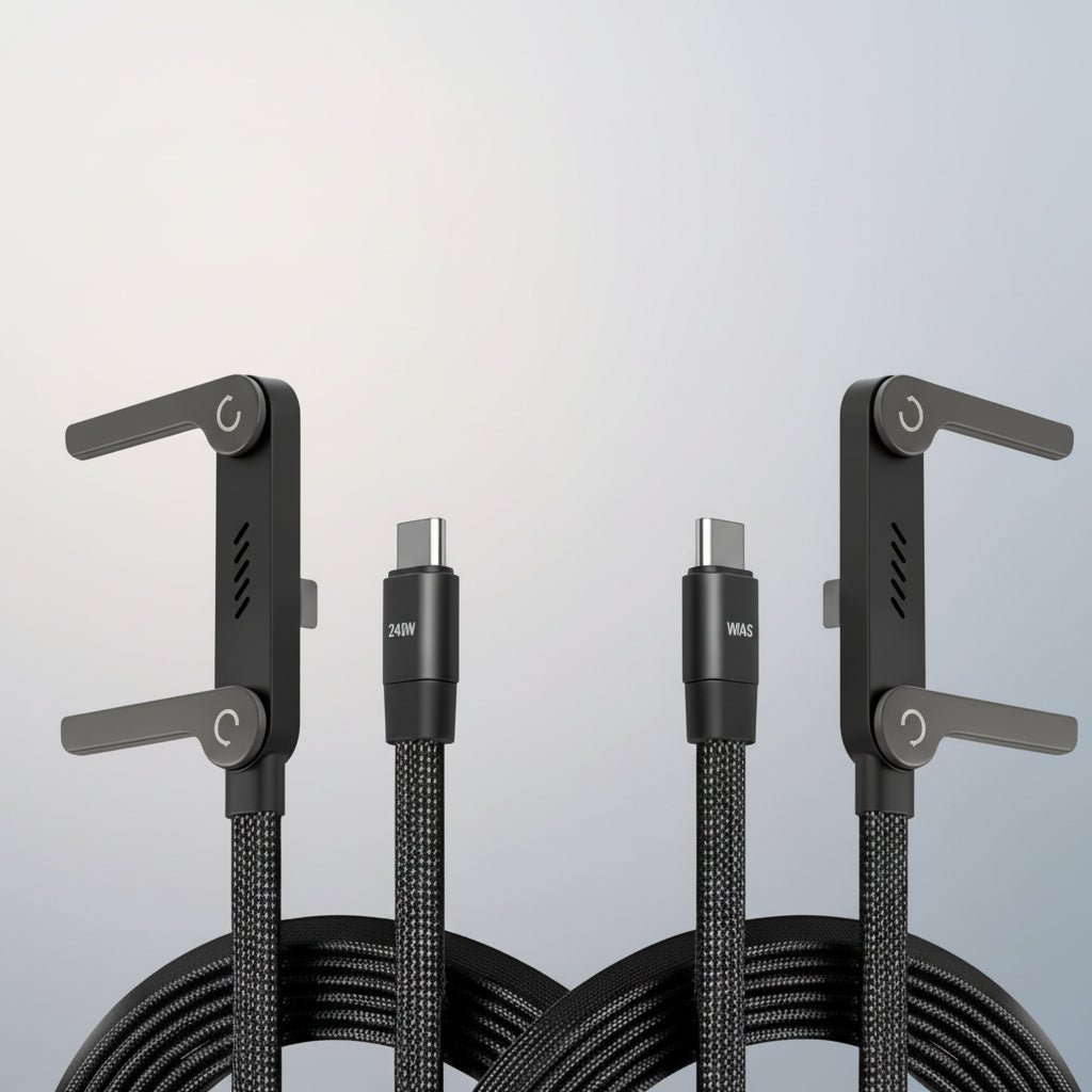 Compact Phone Holder 90 Degree USB Charger Cable - SweetyGem