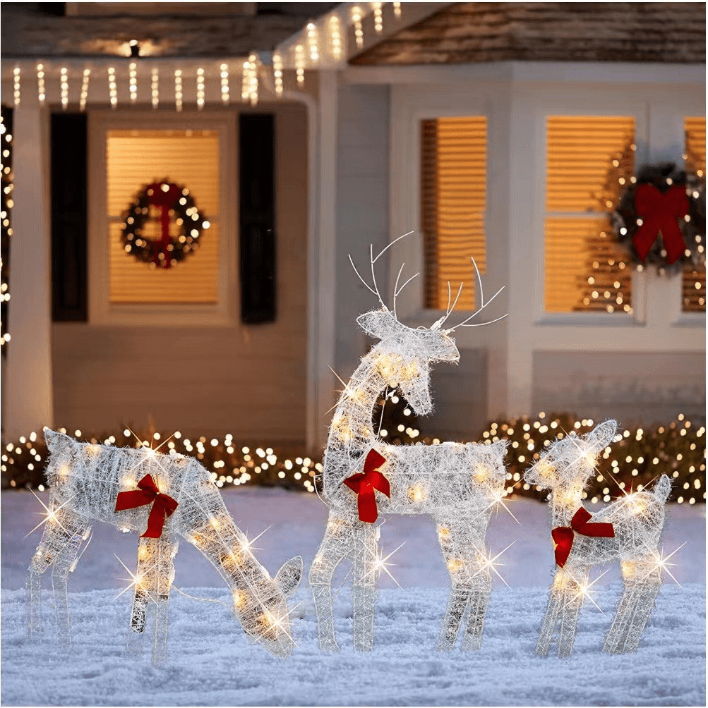 Festive Outdoor Reindeer String Lights Waterproof Holiday Decor - SweetyGem