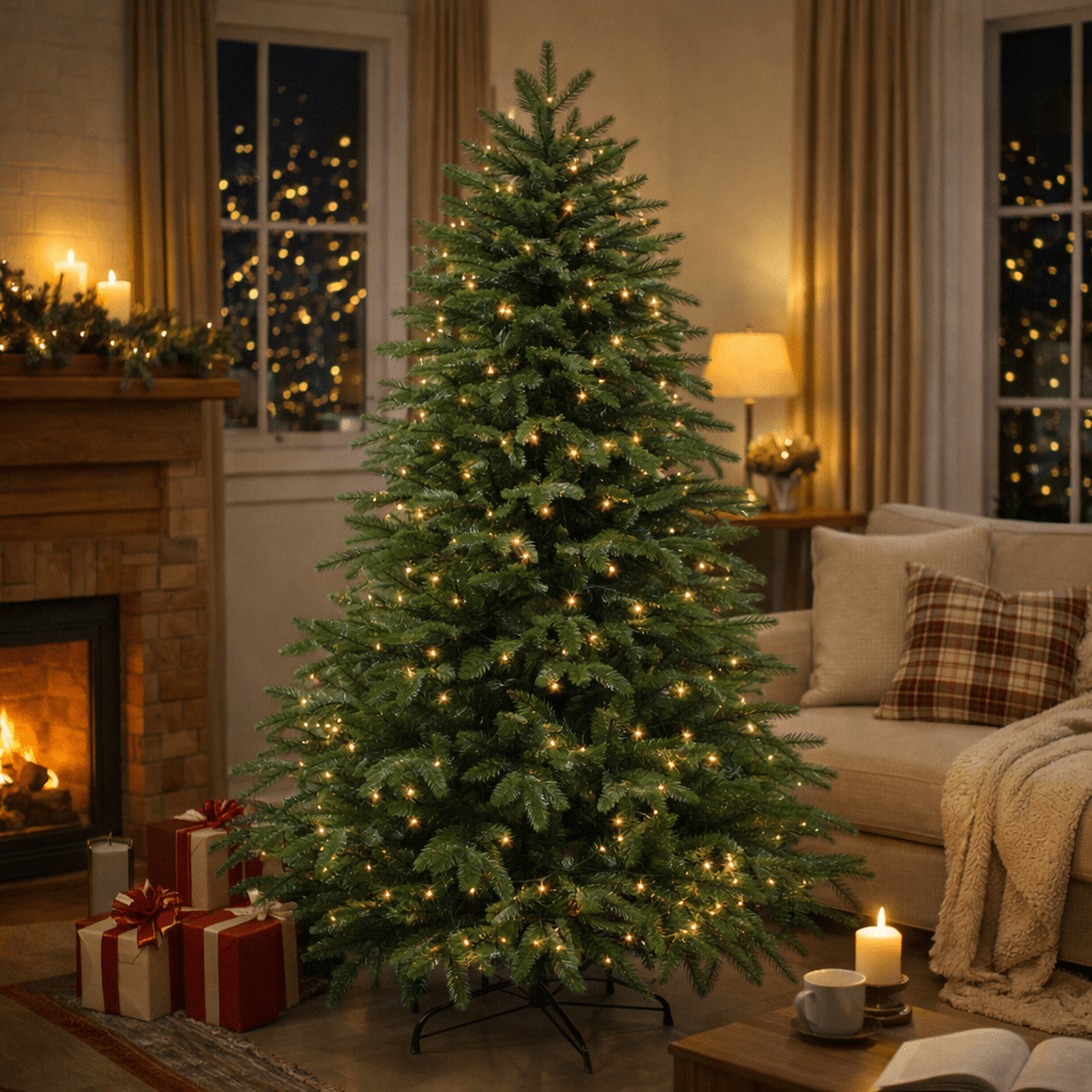 Easy Set Up Pre Lit Artificial Christmas Tree - SweetyGem