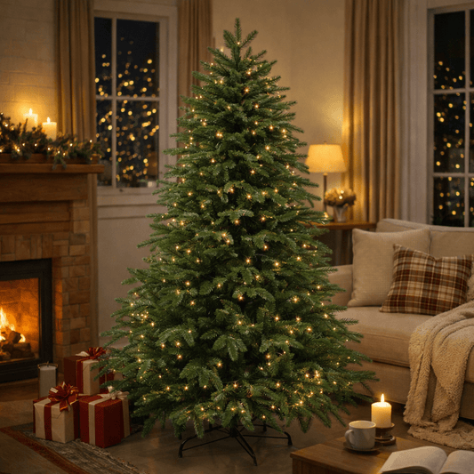 Easy Set Up Pre Lit Artificial Christmas Tree - SweetyGem