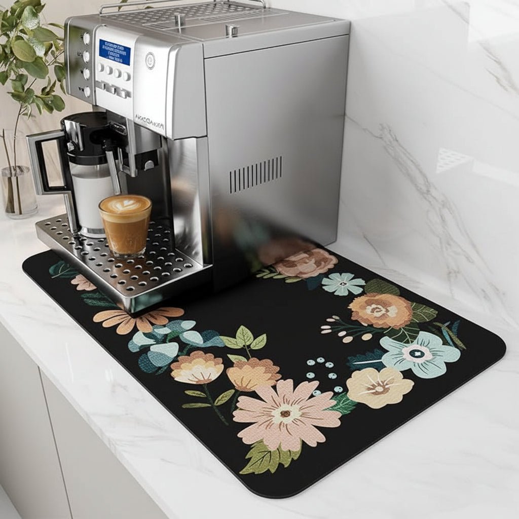 Waterproof Coffee Station Mat Fast Drying Spill Resistant Easy Clean