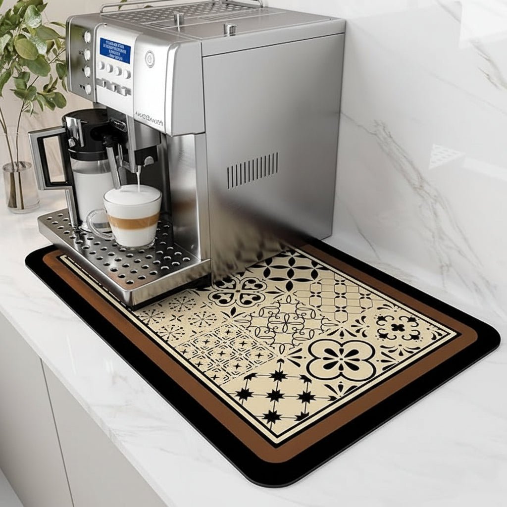 Waterproof Coffee Station Mat Fast Drying Spill Resistant Easy Clean
