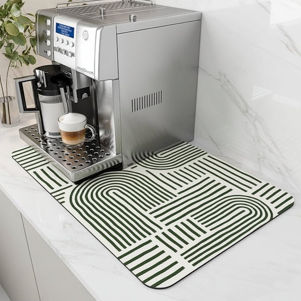 Waterproof Coffee Station Mat Fast Drying Spill Resistant Easy Clean