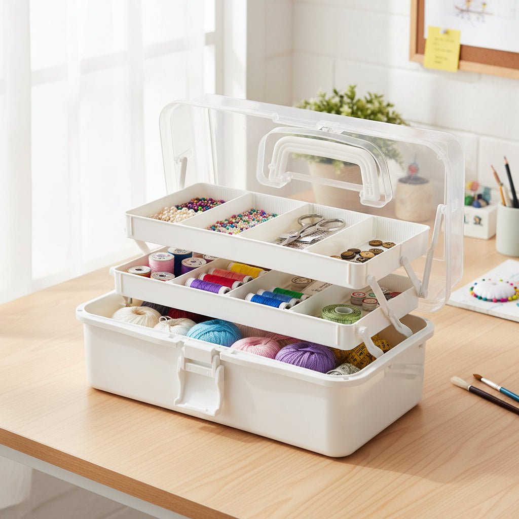 Stackable 3 Tier Plastic Storage Container Office Organizer - SweetyGem