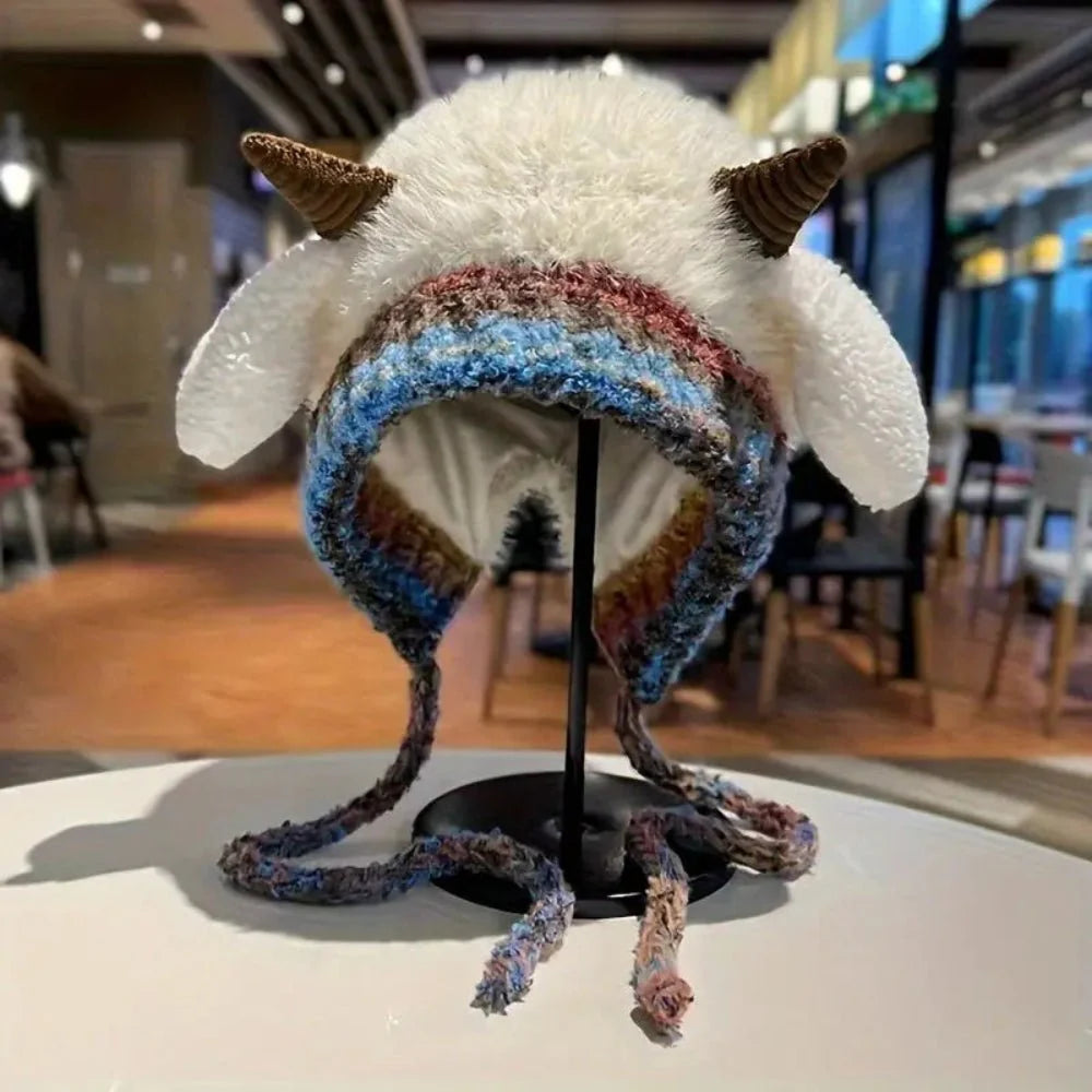Warm Reindeer Knitted Winter Beanie Hat