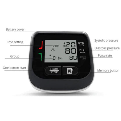 Digital Health Care LCD Wrist Blood Pressure Monitor