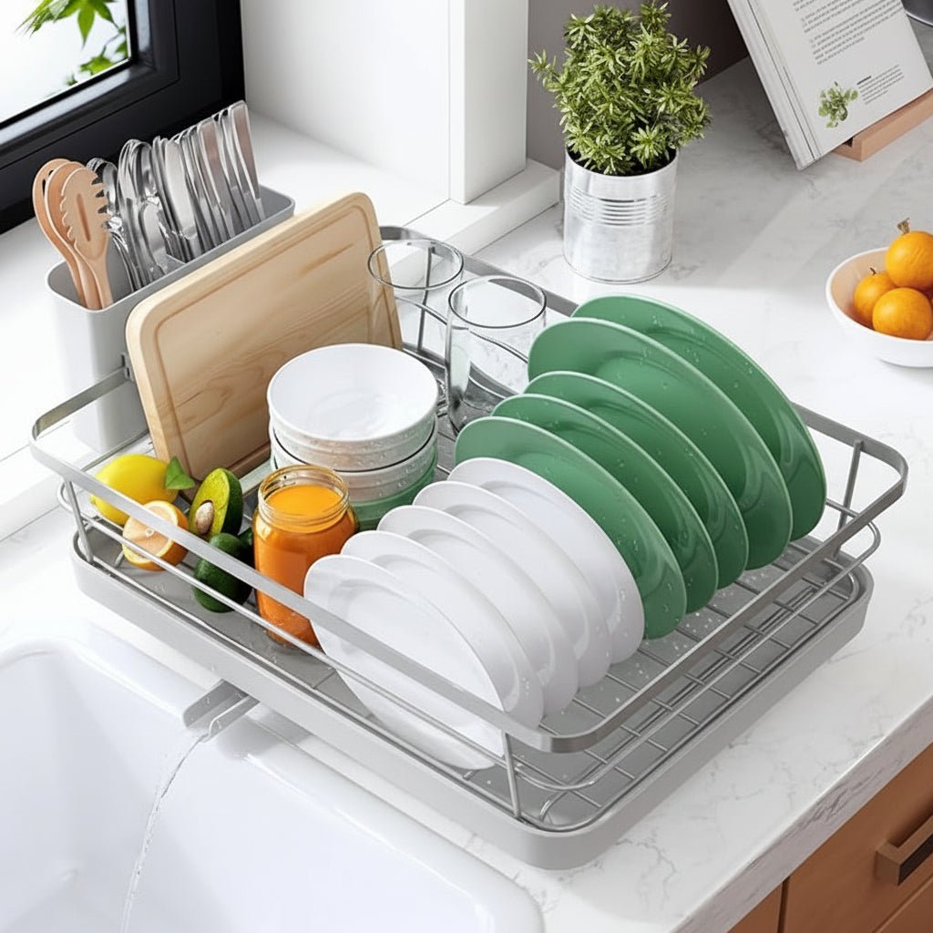 Space Saving Dish Rack Tray Kitchen Storage Solution