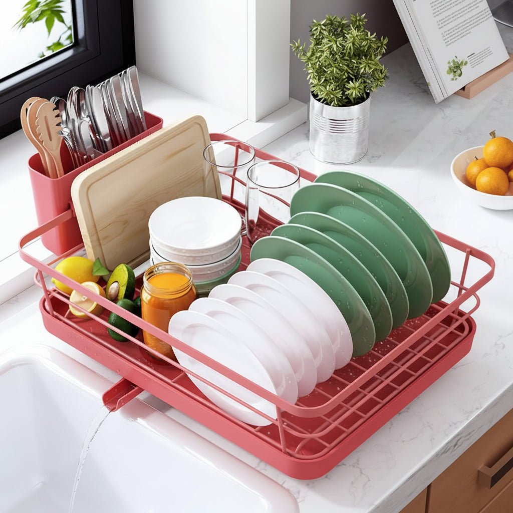 Space Saving Dish Rack Tray Kitchen Storage Solution