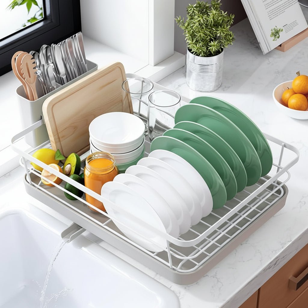 Space Saving Dish Rack Tray Kitchen Storage Solution