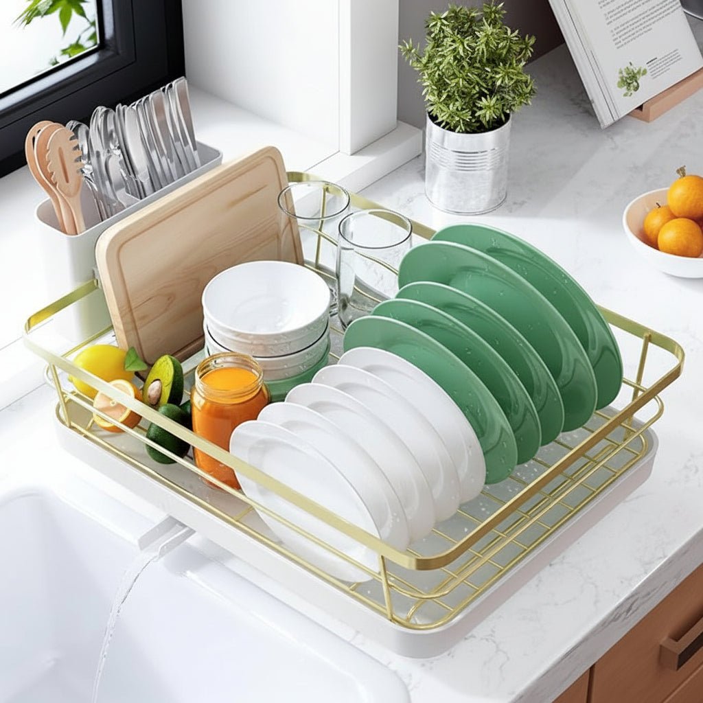 Space Saving Dish Rack Tray Kitchen Storage Solution