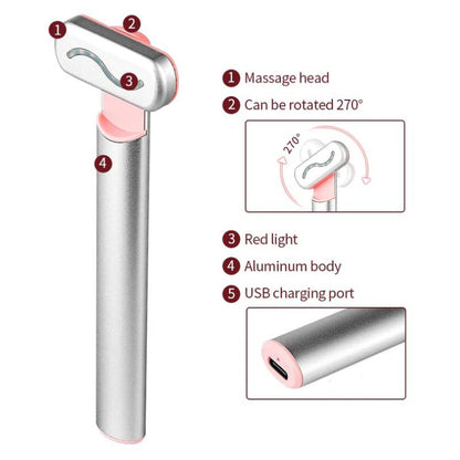 Facial Skincare Wand With Red Light Therapy